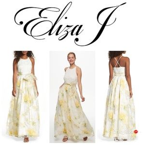 🆕️ Eliza J Lace Bodice Floral Crochet Gown
